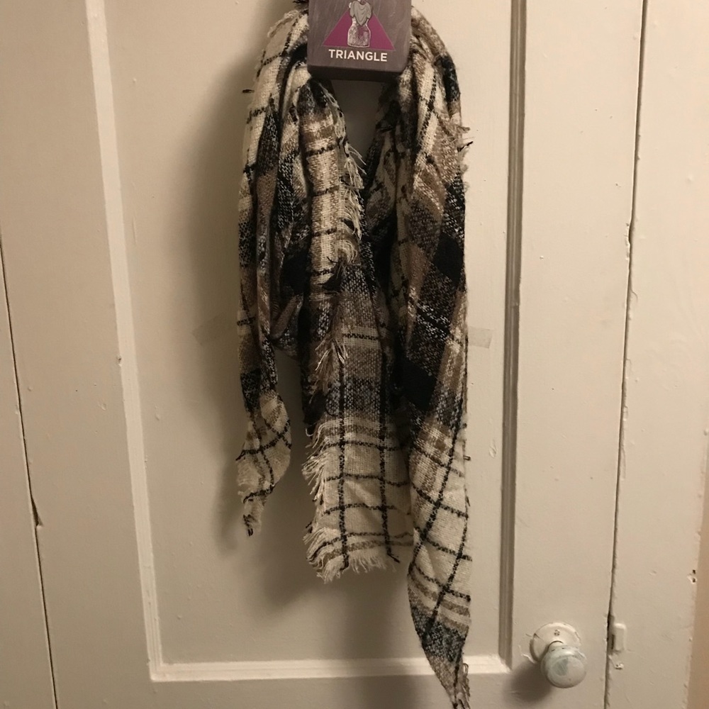 Tan/Brown/Black Plaid Scarf